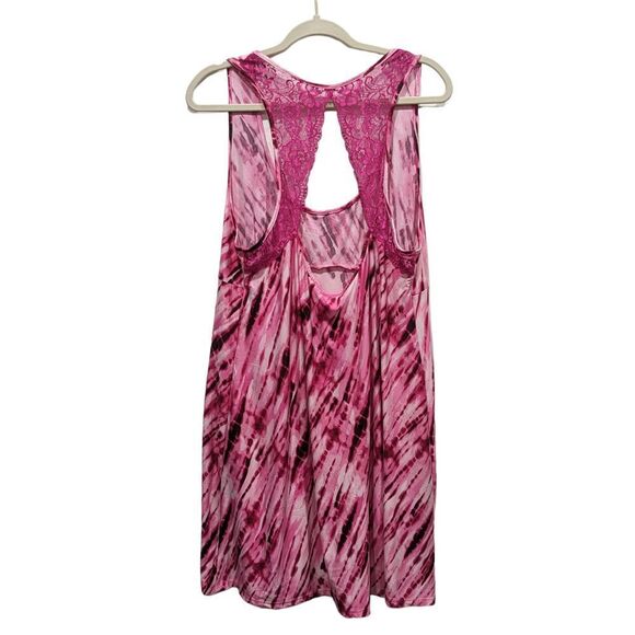 Secret Treasures Tie Dye Lace Keyhole Open Racer Back Babydoll Night Dress, 2X - Picture 3 of 7